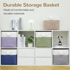 13 x 13 Inch Cube Storage Bins, 6 Pack Fabric Storage Basket with Handles, Foldable Boxes Organizer for Shelf Baskets for Hom