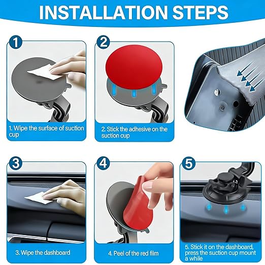 16Pcs Heavy Duty Dash Cam Adhesive Pads, 248°F Heat Resistant Double Sided Mounting Gel Pads for Dash Cam Mount for Windshield, Dashboard, and Camera Holders