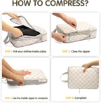 8 Set Compression Packing Cubes Travel, Lightweight Durable Packing Compression Cubes, Accessories Bags Packing Cubes for Tra