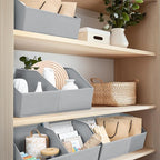 Homsorout Closet Organizers and Storage Bins - 8 Pack Collapsible Divided Trapezoidal Cube Storage Bins Baskets For Organizin