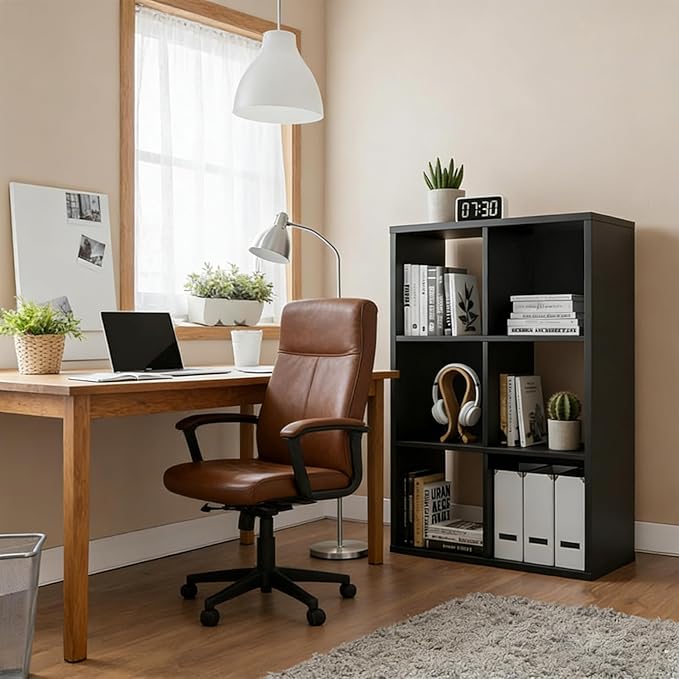 6 Cube Storage Organizer Shelf, Open Cube Bookshelf, Reversible Bookcase, Modern Sturdy Storage for Living Room, Bedroom, Ent