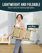 WOA WOA Step Ladder, 3 Step Foldable Step Stool with Widen Pedals, Portable Home Ladders for Kitchen, Lightweight Aluminum St
