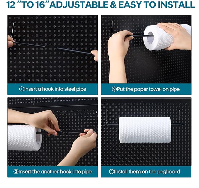 246PCS Pegboard Accessories Organizer Kit,Includes Pegboard Hooks,Bins,Baskets,Paper Towel Holder;Suitable for 1/8 and 1/4 Pe