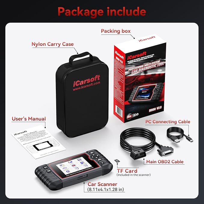 OBD2 Diagnostic Scan Tool for Mercedes Benz/Sprinter, iCarsoft M900 V2.0 Scanner Code Reader for Engine, Transmission, ABS,