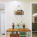 SRIWATANA Mail Holder, Rustic Mail Organizer Wall Mount Hanging Mail Sorter Letter Basket with 5 Key Holder for Wall, Large, 