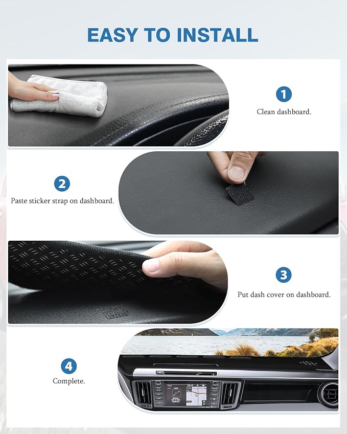 FIILINES Dash Cover for Toyota RAV4 2013-2018, Dashboard Mat Cover RAV4 Accessories Sunshade Nonslip Mesh Protector No Glare