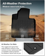 KIWI MASTER Floor Mats for 2019 2020 Hyundai Santa Fe, Custom Fit All Weather Car Mats, Heavy Duty TPE Floor Liners, Front & Rear 2 Row, Black