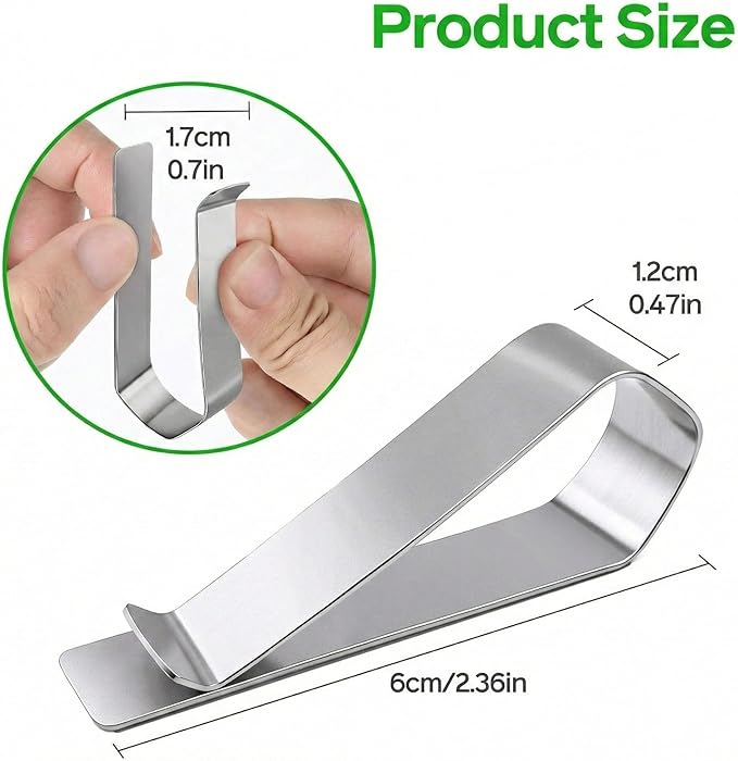 6-Pack Premium Stainless Steel Clips with 3M Adhesive – DIY Car Sun Visor Mounting Kit for Photo Frames (Not Included), Strong Hold Accessory for Custom Displays, Versatile for Home & Office & Use