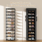ROJASOP Shoe Rack with Covers 10 Tier Large Shoe Organizer Tall Shoe Closet Storage for 20-22 Pairs Shoe and Boot, Free Stand