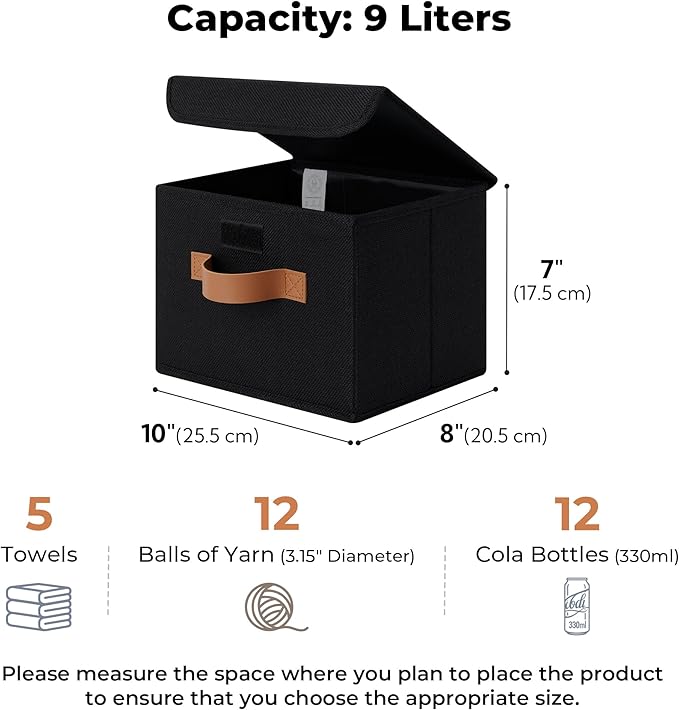GRANNY SAYS Small Storage Bins with Lids, Small Storage Boxes, Shelf Baskets for Shelf, Collapsible Storage Bins for Living R