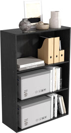 Wooden 3 Cube Storage Organizer,3 Tier Low Bookcase Storage Display Organizer, 33 Inch Versatile Cubes Shelf and Cubby Unit f