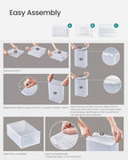 SONGMICS Shoe Boxes, Pack of 12 Shoe Storage Organizers, Stackable Clear Plastic Boxes for Closet, Sneakers, 13.1 x 9.1 x 5.6