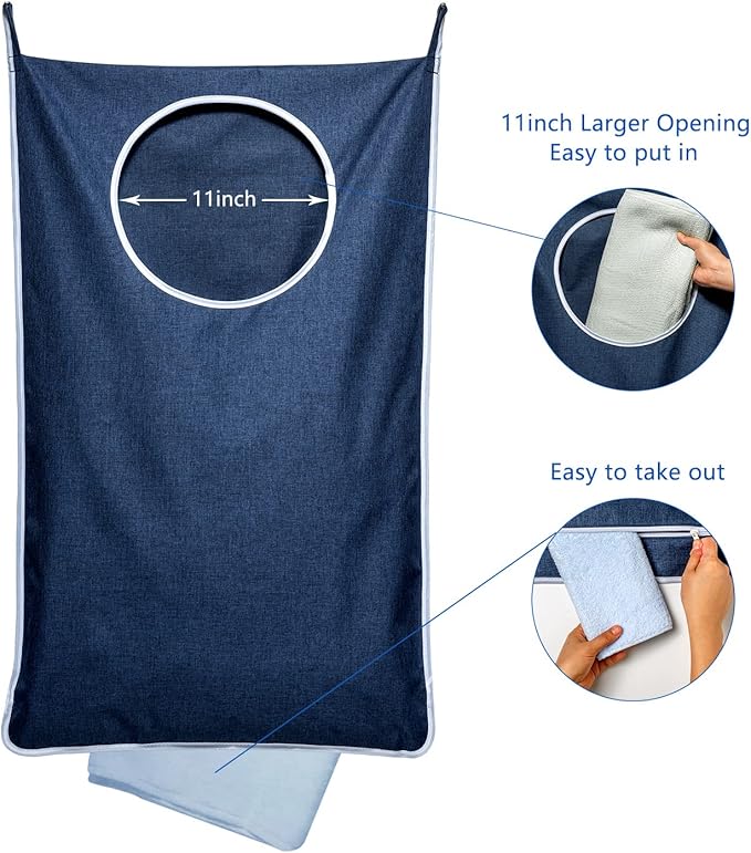 KEEPJOY XL Hanging Laundry Hamper Bag, Large 36"x22" Clothes Hanging Hamper with Strong Hooks for Dirty Clothes Laundry Stora