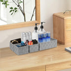 Posprica Drawer Organizer Bins,Woven Strap Storage Box Cube Basket Containers Divider for Organizing drawers, Shelves, Closet