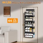 Over The Door Organizer with 5 Large Pockets, Over the Door Storage 10 Side Pockets 44 lb Load Behind Door Storage, Door Orga