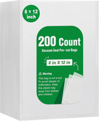 Syntus 200 Count Vacuum Sealer Bags Quart 8 x 12 inch for Seal a Meal, Commercial Grade BPA Free Heavy Duty Precut Seal Bags,