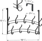 LYNK Professional® Home™ Over Door Hooks Rack - 18 Hook Over Door Hanger - Over Door Towel Rack - Hanging Towels or Clothes -