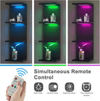 4 Tier RGB Wall Shelf-Gaming Shelf with Remote Control, Lack Shelves with Light for Bedroom | Easy to Install Cosmetic & Disp