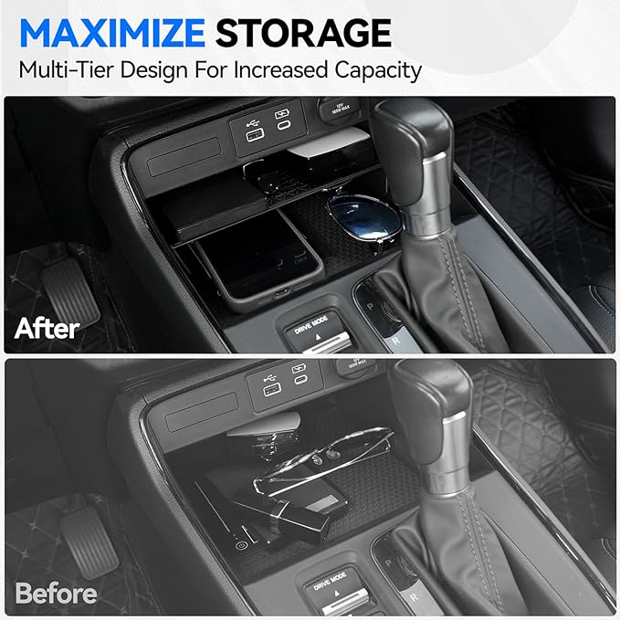 5PCS Center Console Organizer Tray for 2026 2025 2024 2023 Honda CRV Accessories, Armrest Storage Box and Drawer, Armrest Hidden Storage Box, Dashboard Organizer Tray and Cup Holder for Honda CRV