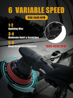 Buffer Polisher, 5-Inch 8MM Dual Action Random Orbital Car Polisher with 6 Variable Speed 1800-4500 RPM, Car Detailing Kit for Car Detailing Polishing and Waxing