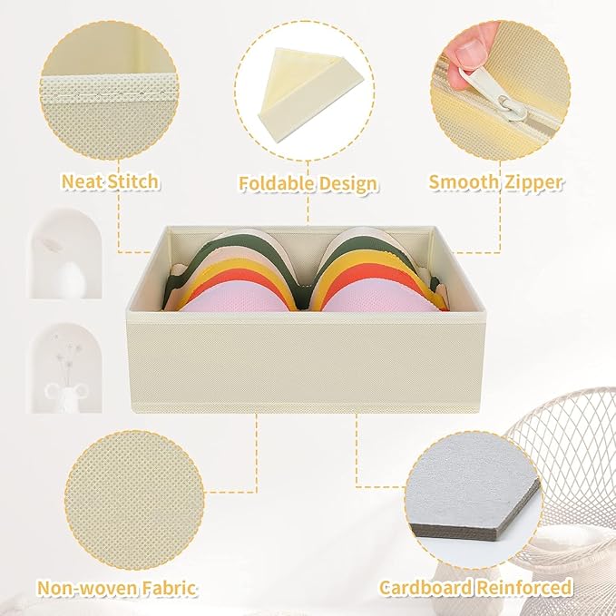 DIMJ Drawer Organizer Clothes, 24 Pack Dresser Organizer, Foldable Closet Organizers and Storage, Fabric Dresser Drawer Organ