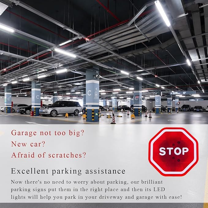 Parking Garage Flashing Stop Sign, Garage Parking Assistant LED Flashing Warning Stop Sign, Adjustable Height Parking Sensor Car Stop Target Indicator, Parking Assist Indicator