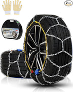 Auto Tightening Snow Chains Tire Chains For Cars Suv Pickup Trucks - Auto Tightening 1 Min Quick Fit AND Easy Installation, R