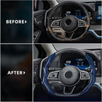 Carbon Fiber Steering Wheel Cover with Anti-Slip Lining and Segmented Design 2pcs Universal Steering Wheel Protector for Men 