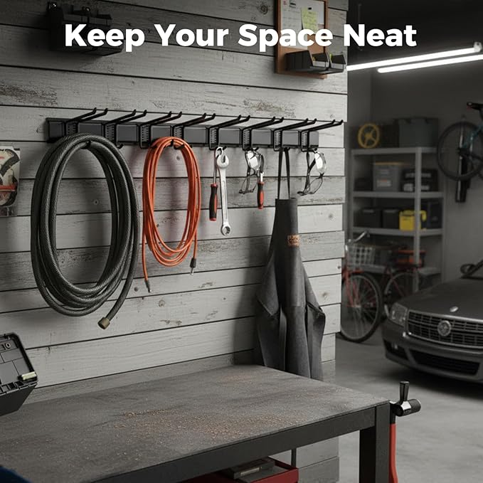Garage Tool Organizer 48in - Heavy Duty Wall Mount Tool Storage Rack Load 350lb Garage Organization for Mop Rake Broom Shovel
