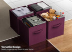 Sorbus 13 Inch Storage Bins - Sturdy Collapsible Fabric Storage Cubes with Handle - 8 Foldable Baskets for Organizing Clothes