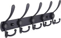 Dseap Coat Rack Wall Mounted - 5 Tri Hooks, Heavy Duty, Stainless Steel, Metal Coat Hook Rail for Coat Hat Towel Purse Robes 