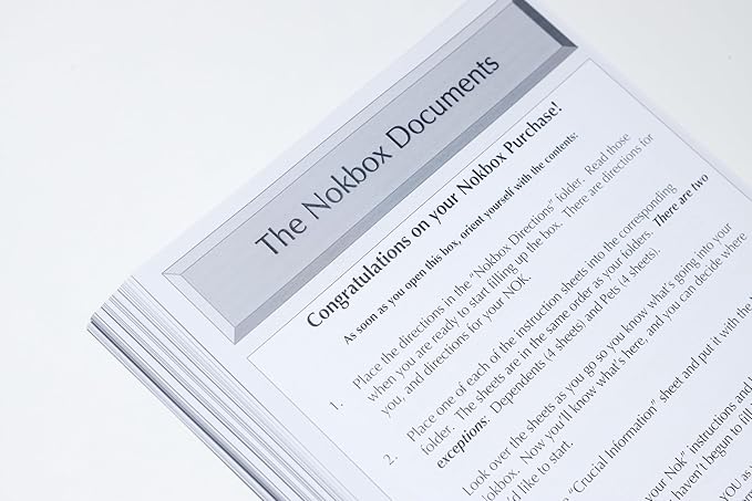 Nokbox Lite: Estate and Personal File Organization Kit with Instruction Worksheets for Complete Filing.