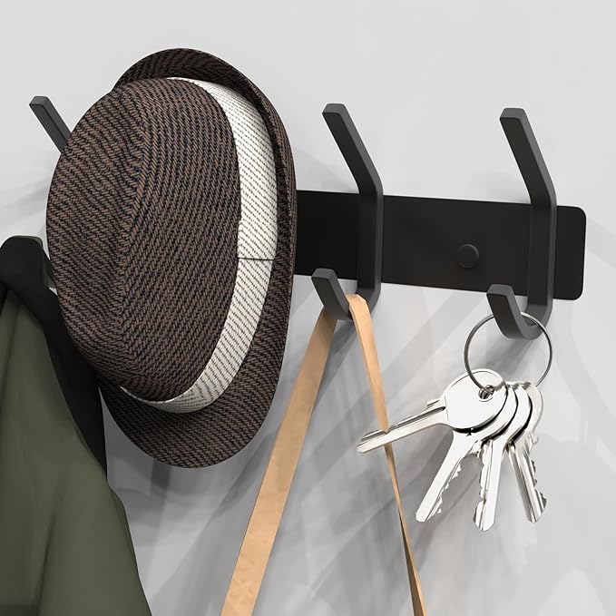 VAEHOLD Wall Hooks, Heavy Duty Aluminum Towel Hooks for Hanging Coat, Hat, Key, Clothes, Closet Hook Wall Mount for Kitchen, 