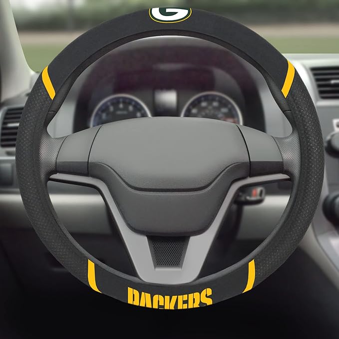 FANMATS NFL Unisex-Adult Embroidered Steering Wheel Cover