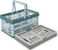 Domiella 2-Pack Foldable Storage Baskets, Collapsible PP Crates with Handles - 20L Capacity, Strong and Portable for Home Org