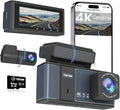 Dashcam Front and Rear Camera,TVFEA Dash cam 4K,Dual Dash Camera for Cars with Wi-Fi,3.18" LCD Screen,64GB Card,APP Control,N