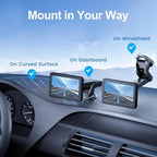 EWAY Suction Cup Mount for CarPlay Display, Backup Camera Monitor, Extended Arm with 360° Rotation, 4-Tab Bracket Replacement Dashboard Windshield Holder for 7-11" Apple Carplay, Android Auto Screens