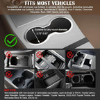 Car Tray & Car Desk for Laptop with Anti-Slip Protective Mat, 360° Rotating Wood Cup Holder Table, Eating Food, Working, Compatible with Tesla Model Y/3/S, Ford F150/Explorer/Maverick & Most Vehicles