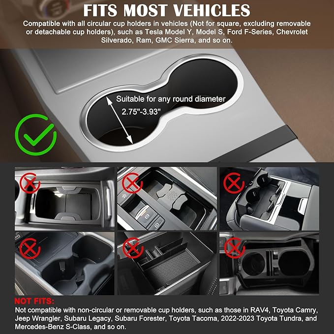 Car Tray & Car Desk for Laptop with Anti-Slip Protective Mat, 360° Rotating Wood Cup Holder Table, Eating Food, Working, Compatible with Tesla Model Y/3/S, Ford F150/Explorer/Maverick & Most Vehicles