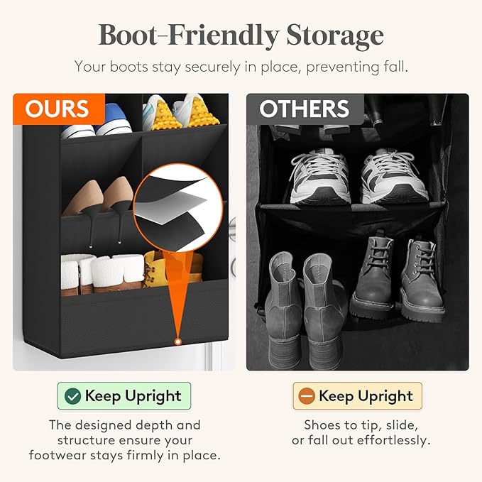 Lifewit 10 Tier Over the Door Shoe Organizer with 19 Large Deep Pockets, Fabric Hanging Shoes Shelf for Closet, Dorm Storage,