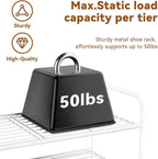 Shoe Rack 2 Tier, Closet Shoe Organizer Shelf Stackble, Heavy Duty Metal, White