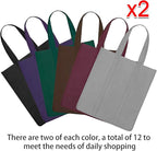 WISELIFE [12 Pack Reusable Grocery Shopping Bags Large Foldable Tote Bags Bulk Eco Produce Bags with Long Handle