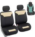 FH Group Car Seat Cover Cushion - 2 Pack Seat Covers for Cars Trucks SUV, Beige Black Neosupreme Car Seat Cushions, Car Seat 