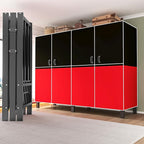 Heavy Duty Clothes Rack with Cover, Portable Wardrobe Closet with Magnetic Door & Black Steel Frame, Foldable Freestanding Ga
