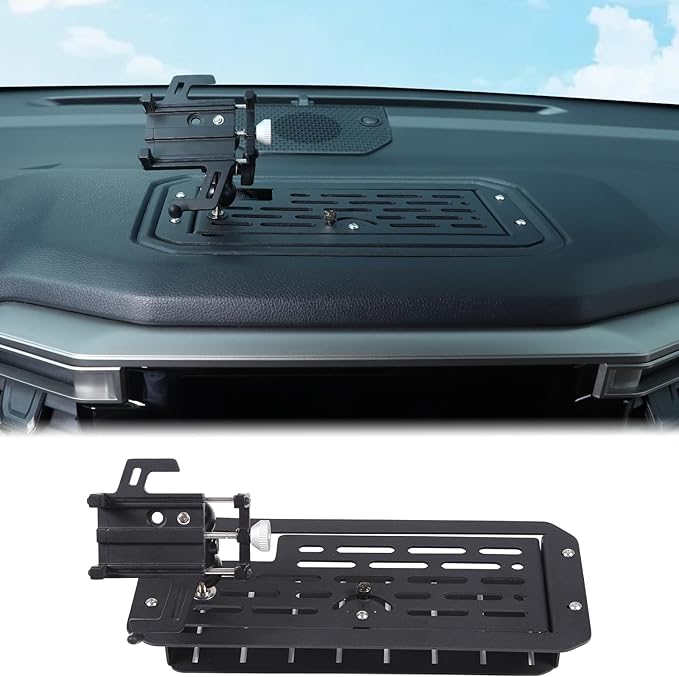 Aunginsy Center Console Dash Storage Organizer Tray Compatible with Toyota Tundra/Sequoia 2022-2026, Car Dashboard Multi-Functional Phone Holder Storage Box Insert with Mobile Phone Mount Accessories
