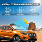 for Nissan Rogue Sport 2017-2024 Windshield Sun Shade - 4 Layers Car Sunshades for Front Windows Shade Cover Custom Fit Rogue Sport Sun Visor 250T Retractable Shade Blocks UV Rays Car Accessories