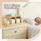 Three colors Diaper Organizer, Wooden Diaper Caddy Organizer, Changing Table Organizer, Diaper Storage Organizer, Nursery Bab