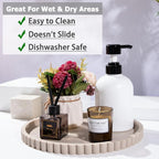 HighHerz Silicone Bathroom Countertop and Vanity Tray-10 Inch Round Silicone Bathroom Tray, Modern Bathroom Decor, Coffee Tab