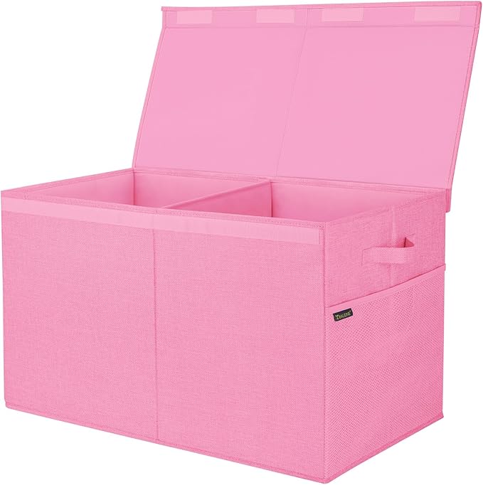 BALEINE Fabric Storage Bins with Lid, Collapsible Extra Large Storage Boxes Bins Baskets with Divider for Home Organizing (25