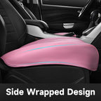 CAR PASS 2 Pack Leather Front Car Seat Covers, Bottom Seat Covers Full Wrapped with Storage Pocket, Anti-Slip Leather Seat Pr